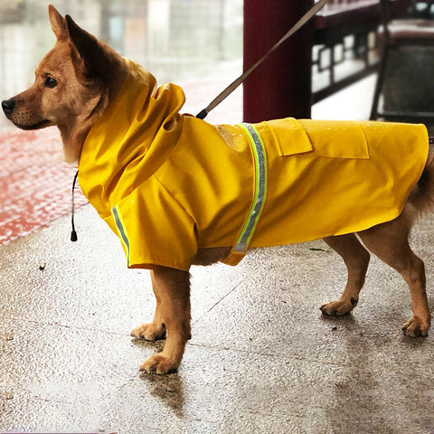 Dog Raincoat, Waterproof Dog Rain Jacket With Safety Reflective Stripe, Hooded Slicker Dachshund Doggy