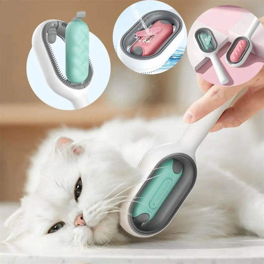Cat Hair Brush with Water Tank – 2-in-1 Grooming Comb for Cats & Dogs | Free UK Delivery