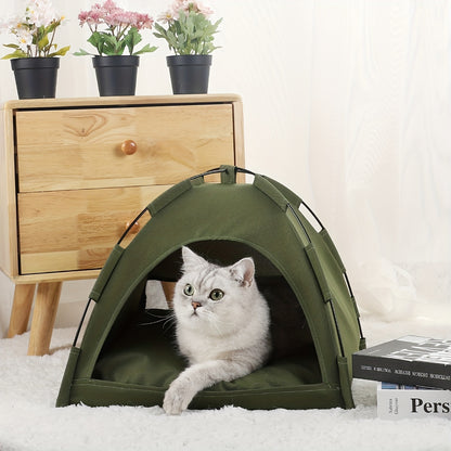 Cat Tent Bed with Removable Soft Pad – Portable Pet Tent Cave for Cats & Small Dogs | Breathable, Self-Cooling & Non-Slip |  (3–5 Days)