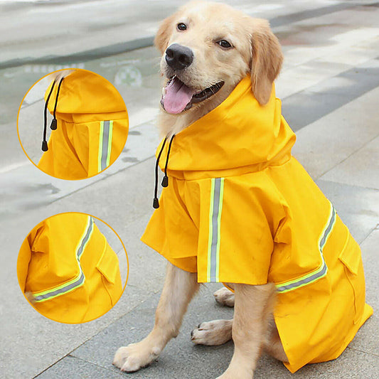 Dog Raincoat, Waterproof Dog Rain Jacket With Safety Reflective Stripe, Hooded Slicker Dachshund Doggy