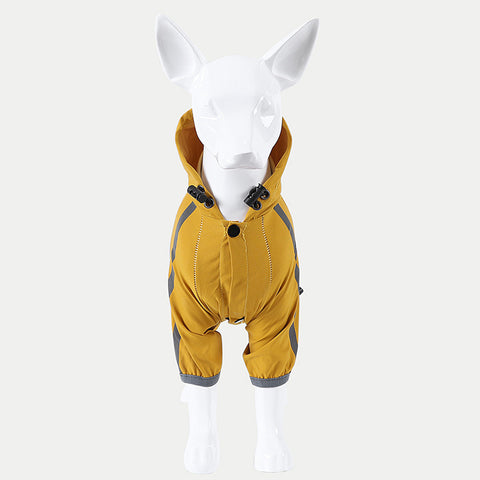 Waterproof Dog Raincoat with Hood – Lightweight Reflective Dog Jacket with Leash Hole, Adjustable Fit for Small & Medium Dogs, Puppy Clothes