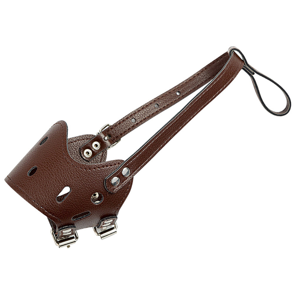 Leather  Dog Muzzle – Secure Anti-Barking, Chewing & Biting Muzzle with Adjustable Straps, Breathable Design for Small Medium Large Dogs
