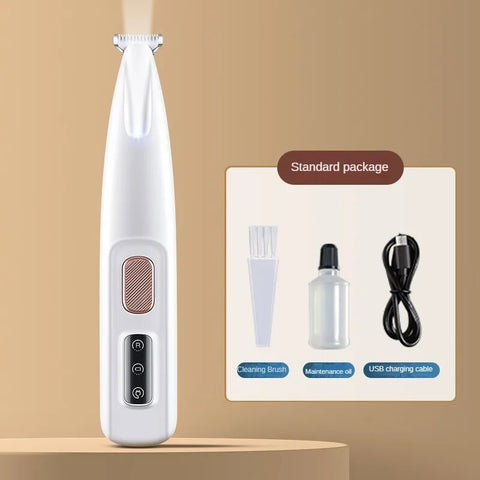 Dog Paw Hair Trimmer with LED Light – Waterproof Pet Clippers with LED Display, 18mm Wide Blade for Safe Grooming