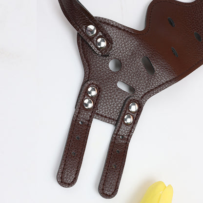 Leather  Dog Muzzle – Secure Anti-Barking, Chewing & Biting Muzzle with Adjustable Straps, Breathable Design for Small Medium Large Dogs