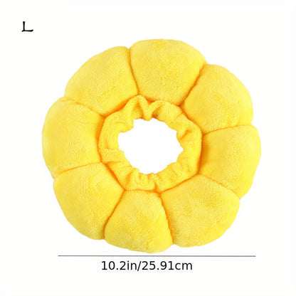 Cute Sunflower Recovery Collar for Cats & Small Dogs – Adjustable Soft E-Collar, Post-Surgery Healing Protective Cone, Comfortable Elizabethan Collar