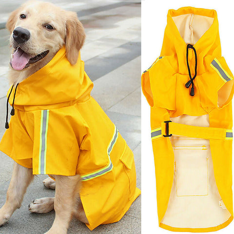 Dog Raincoat, Waterproof Dog Rain Jacket With Safety Reflective Stripe, Hooded Slicker Dachshund Doggy