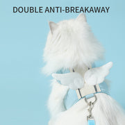 Adjustable Cat Harness and Leash Set – Escape Proof, Angel Wings Design, Breathable Soft Mesh for Kittens and Small Cats