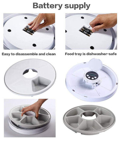 Automatic 6-Meal Pet Feeder – Timed Dispenser for Cats & Dogs