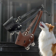 Leather  Dog Muzzle – Secure Anti-Barking, Chewing & Biting Muzzle with Adjustable Straps, Breathable Design for Small Medium Large Dogs