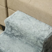 PawHut Three-Step Dog Stairs – Plush Washable Cover for High Bed & Sofa | Small Dogs & Cats | Free UK Delivery (3–5 Days)