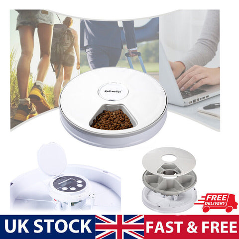 Automatic 6-Meal Pet Feeder – Timed Dispenser for Cats & Dogs