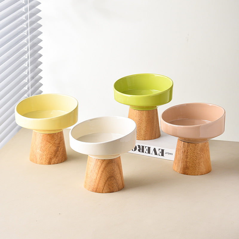 Cat Ceramic Bowl Puppy Dogs Food Water Dish Bowls Pet Elevated Canned Snacks Dining Plate Cats Small Dogs Feeding Supplies